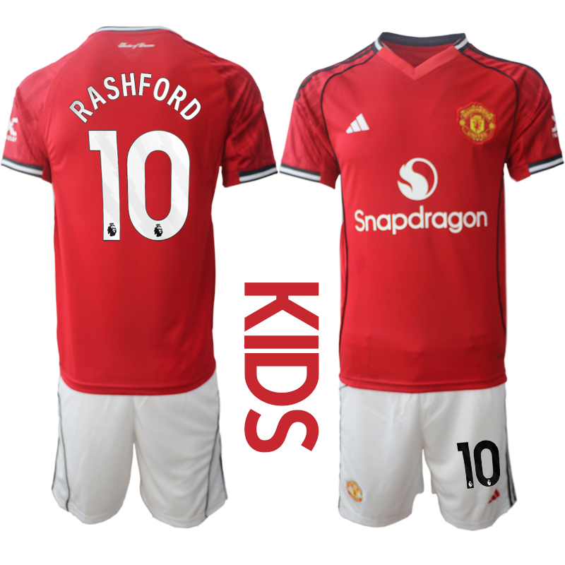 Youth 2025-2026 Club Manchester United home Red #10 Soccer Jersey->customized soccer jersey->Custom Jersey